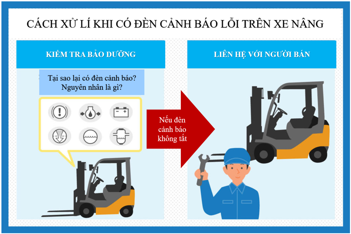 Việc cần làm khi đèn cảnh báo xe nâng bật sáng